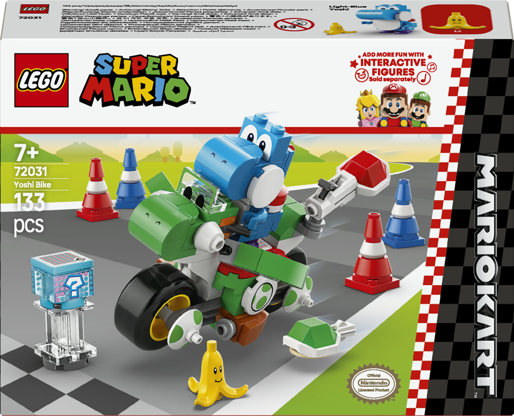 LEGO Super Mario 72031 Mario Kart : Moto Yoshi, Giocattolo Interattivo, Giochi per Bambini 7+, Regalo Nintendo da Collezione