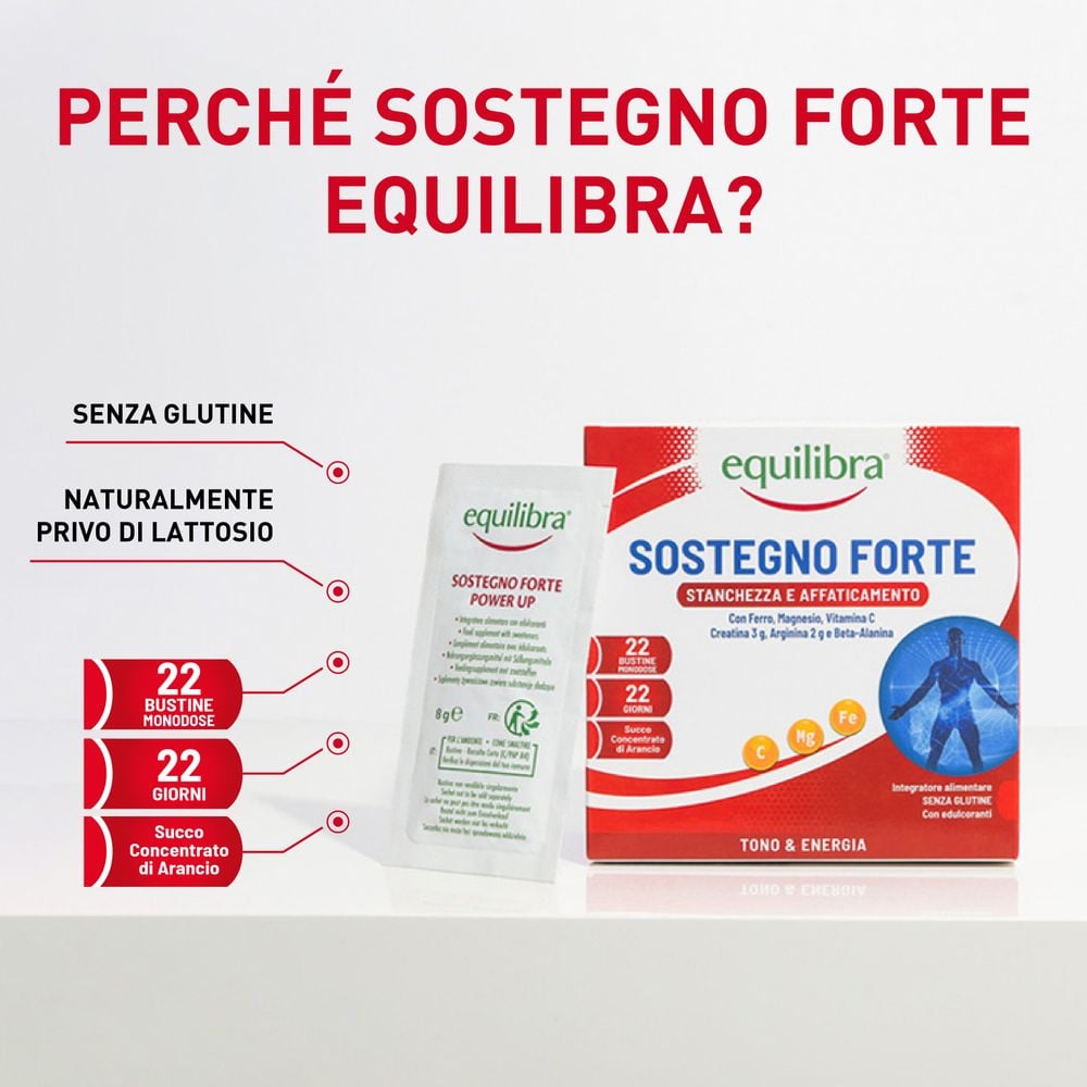 Equilibra Sostegno Forte Stanchezza e Affaticamento Bustine Monodose 22 x 8 g