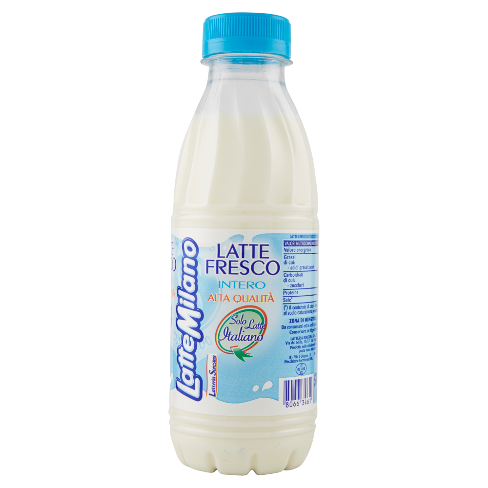 Latte Milano Latte Fresco Intero Alta Qualit&agrave; 500 ml