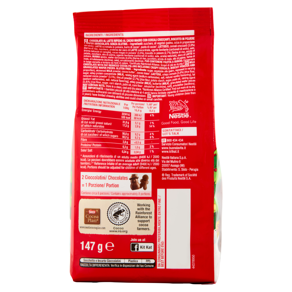 KITKAT Festive Friends Personaggi di Cioccolato al Latte Sacchetto 147g