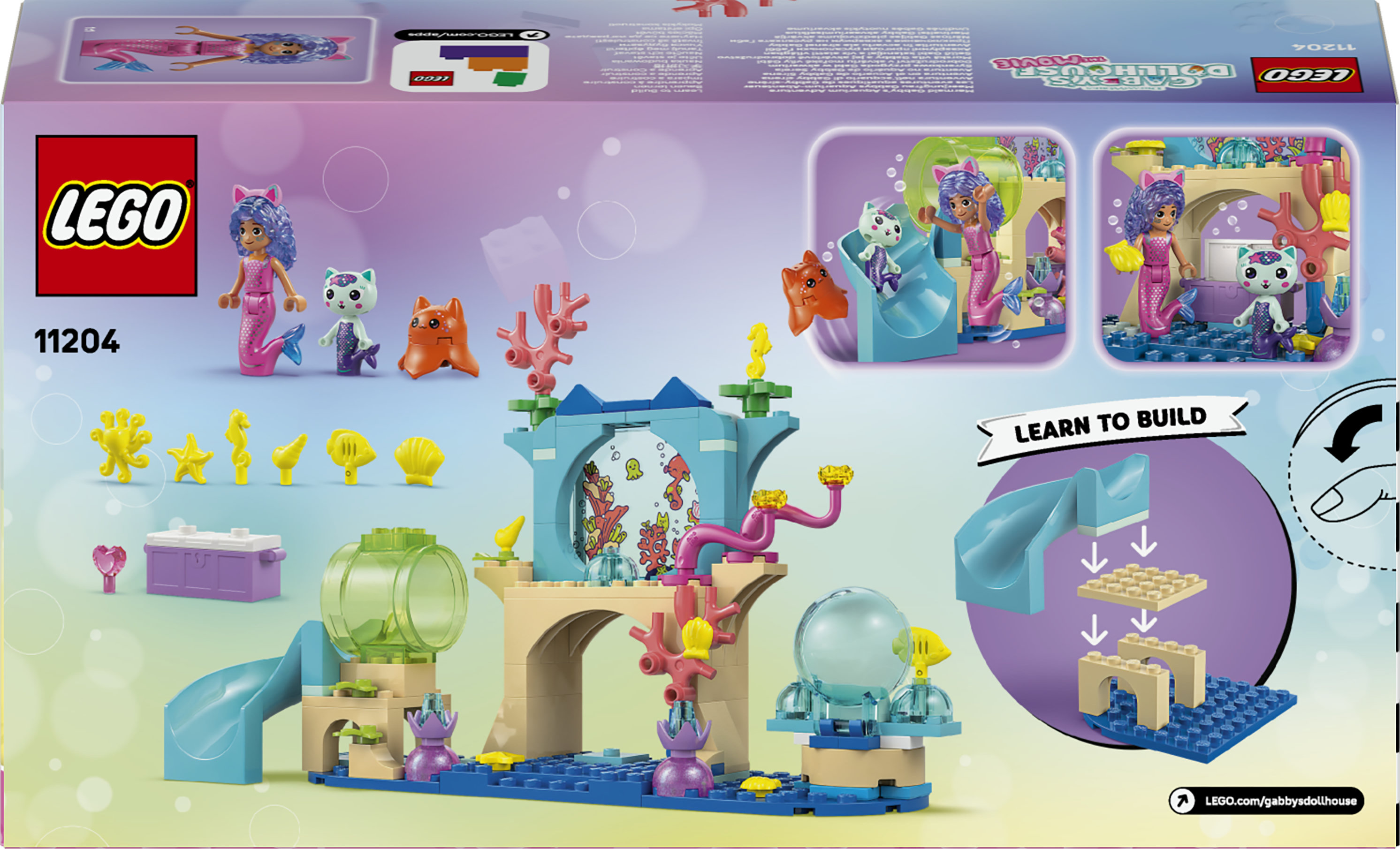 LEGO Gabby&rsquo;s Dollhouse 11204 Avventura nell&rsquo;Acquario di Gabby Sirena, Giocattolo con Mini Bambolina per Bambine e Bambini 4+