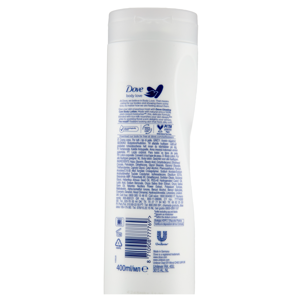 Dove body love Glowing Care Body Lotion For all skin types 400 ml