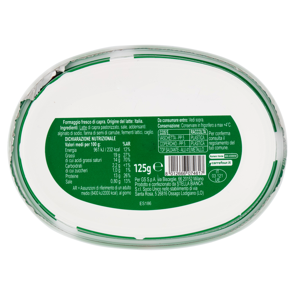 Carrefour Classic Formaggio Fresco Spalmabile di Capra 125 g