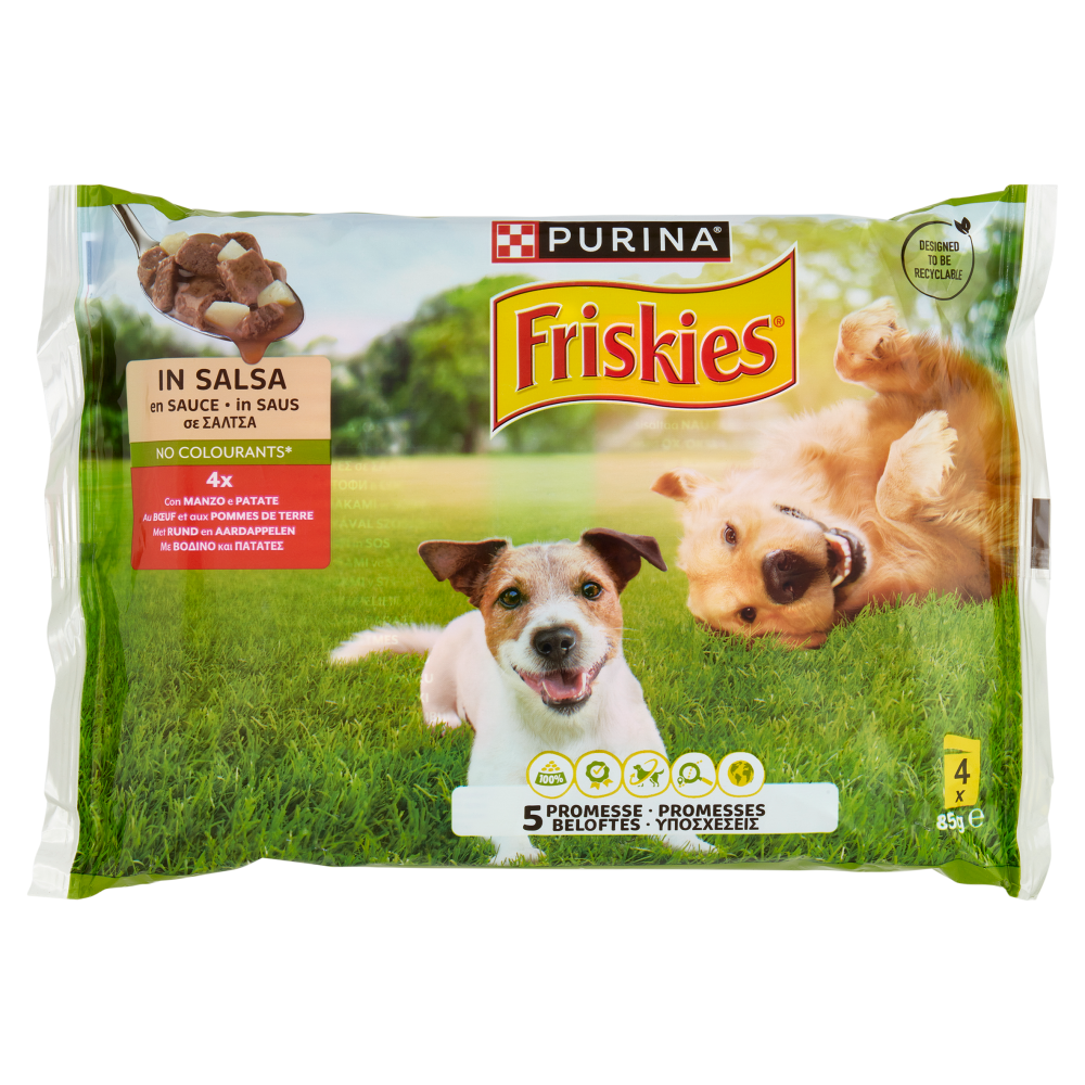 PURINA FRISKIES In Salsa Con Manzo e Patate 4 x 85 g