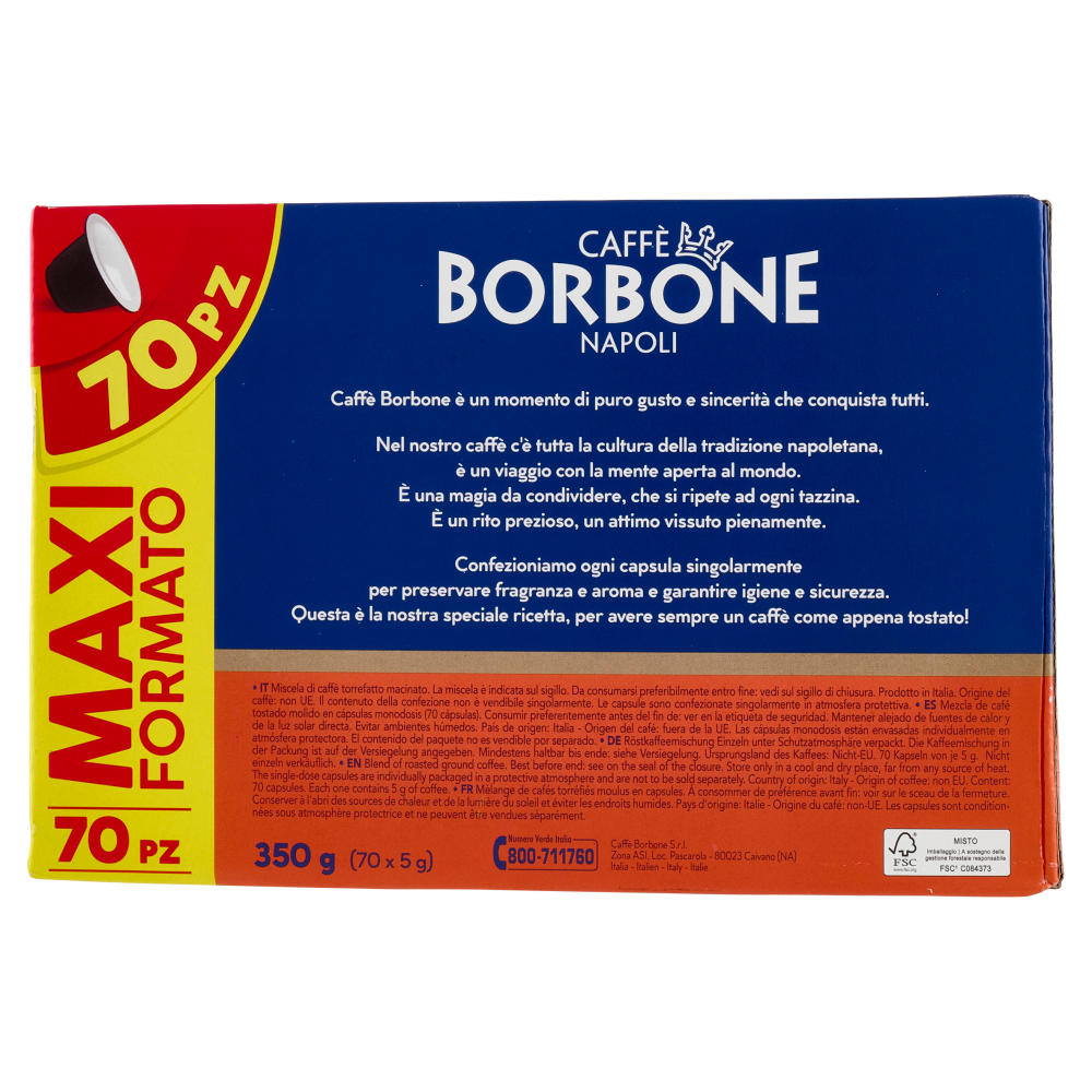 Caffè Borbone Miscela Nobile Capsule Compatibili Nespresso* ad uso domestico 70 x 5 g