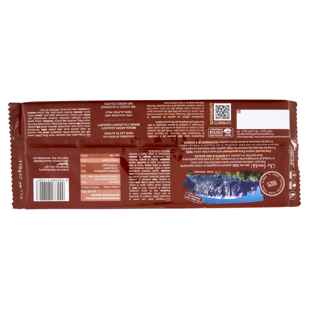 Loacker Chocolaterie Milk Chocolate Wafer ricoperti e con crema al Cioccolato al Latte Wafers 118g