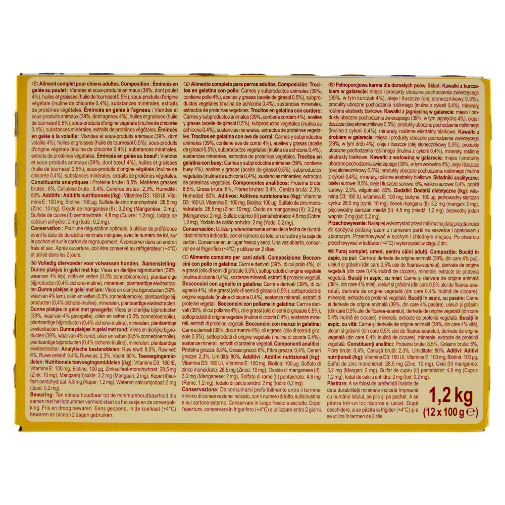 Carrefour Companino Vitalive Original Selection Gelatina pollo, agnello, pollame, manzo 12 x 100 g