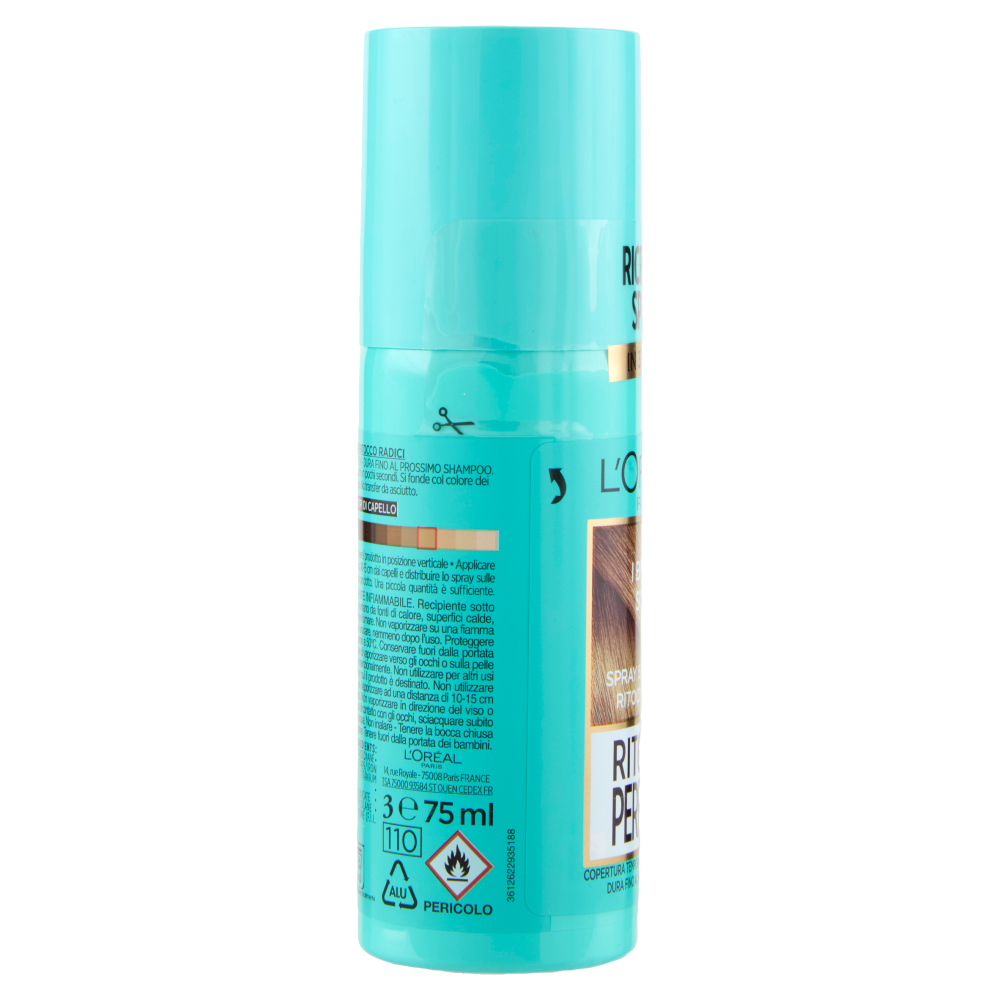 L'Or&eacute;al Paris Ritocco Perfetto, Spray Correttore per Radici e Capelli Bianchi, Biondo Scuro, 75 ml