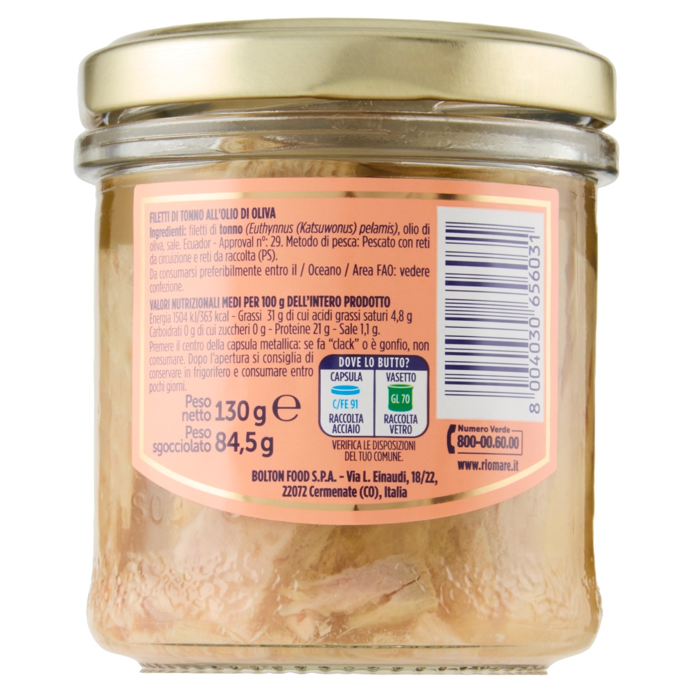 Rio mare i Filettini di Tonno all'Olio di Oliva 130 g