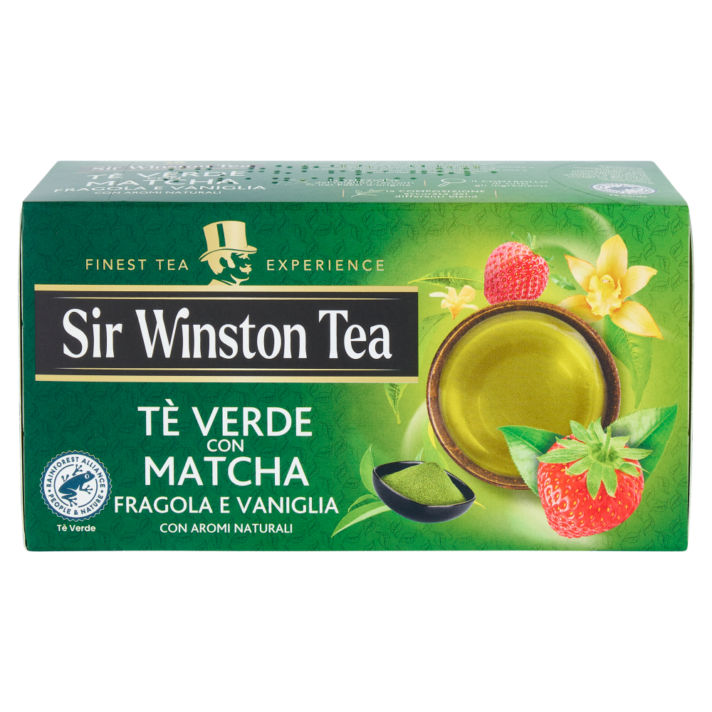 Sir Winston Tea Tè Verde con Matcha Fragola e Vaniglia 20 x 1,75 g