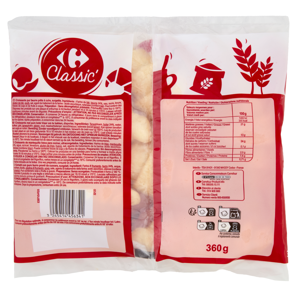 Carrefour Classic 6 Croissants Surgelato 360 g
