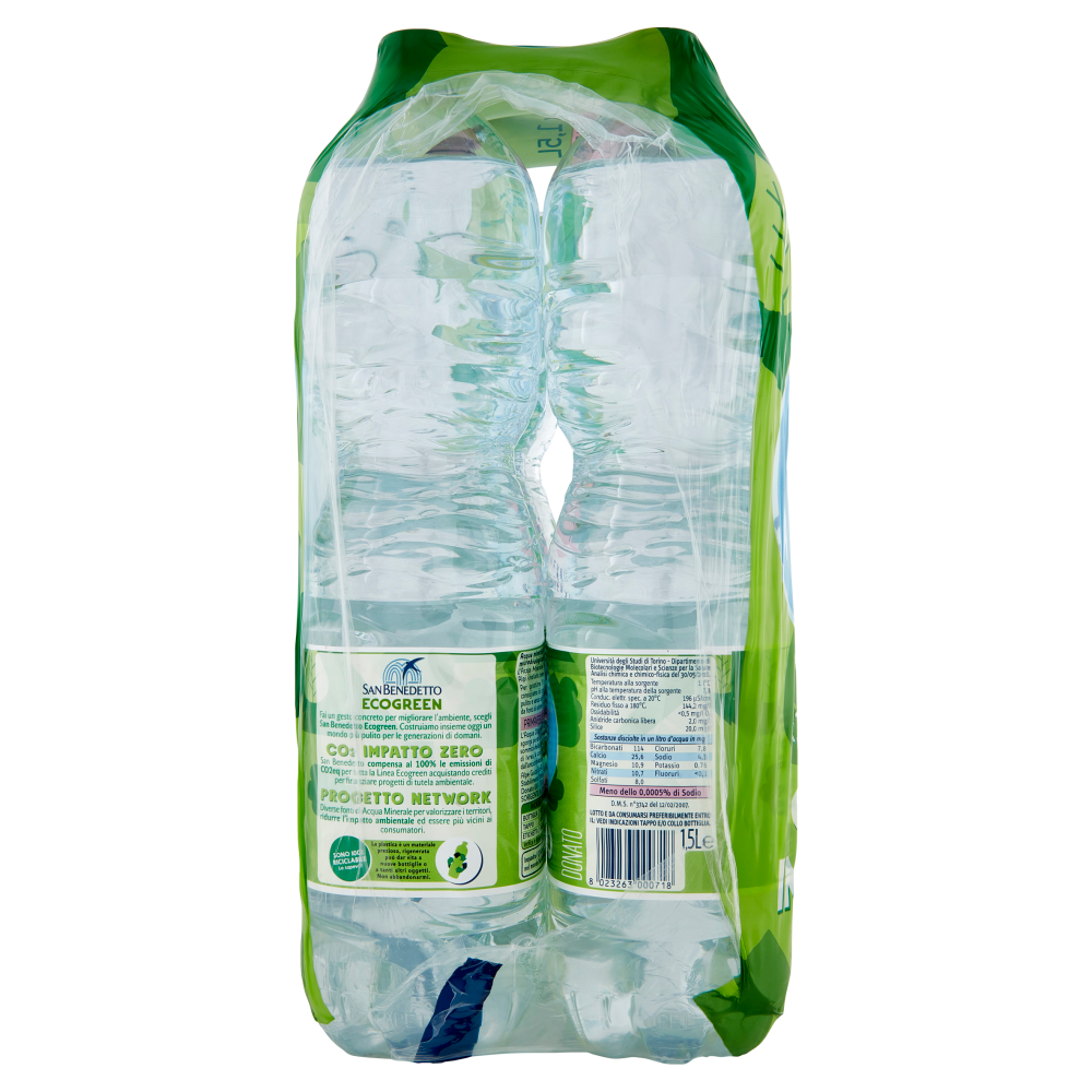 San Benedetto Acqua Naturale Primavera delle Alpi Ecogreen 6 x 1,5 L
