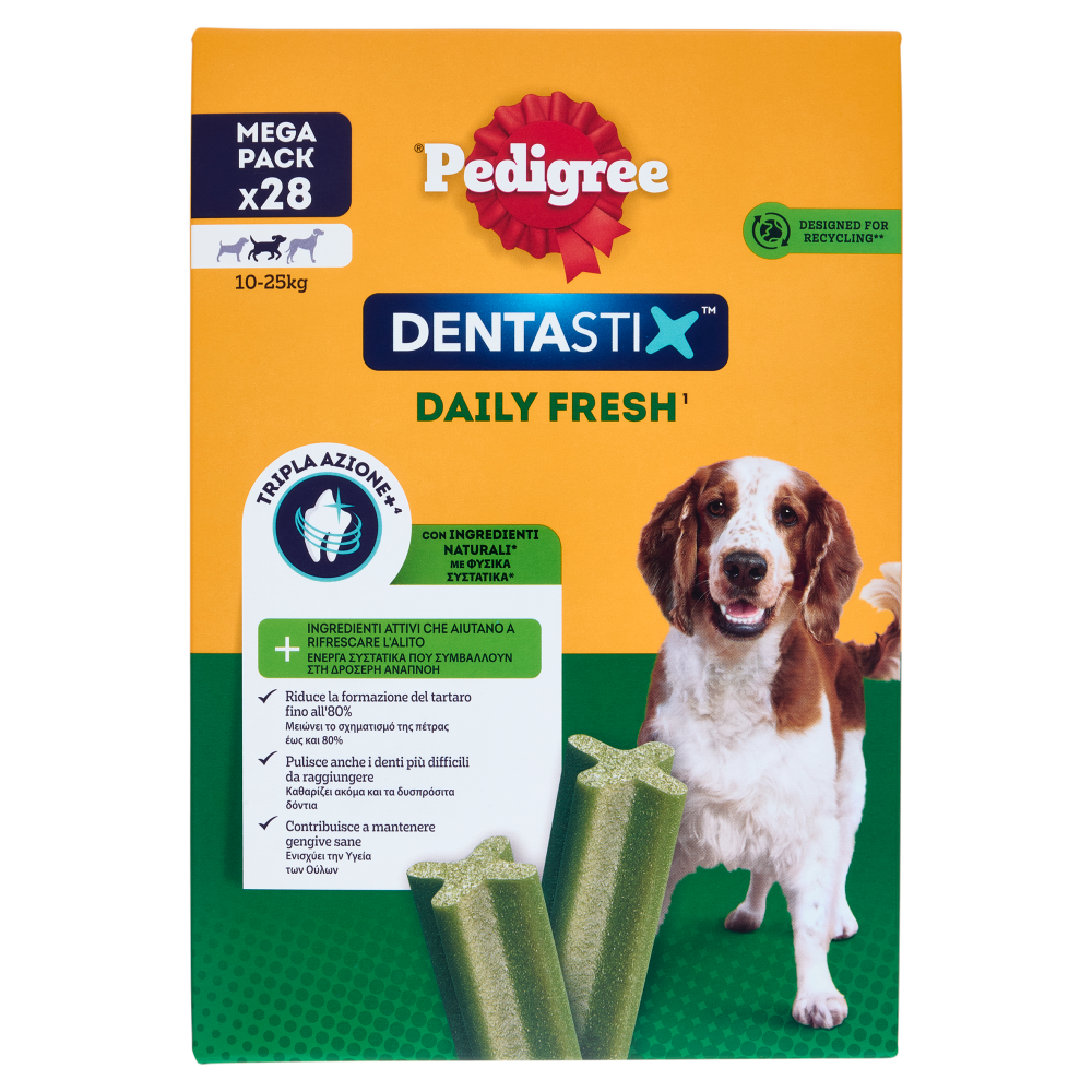 Pedigree Dentastix Fresh Snack per igiene orale Cane Medio 28 Pezzi 720 g