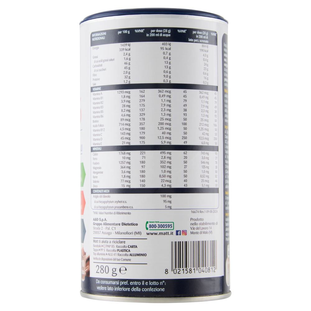 Matt Benessere Forza 6 Gusto Cacao 280 g