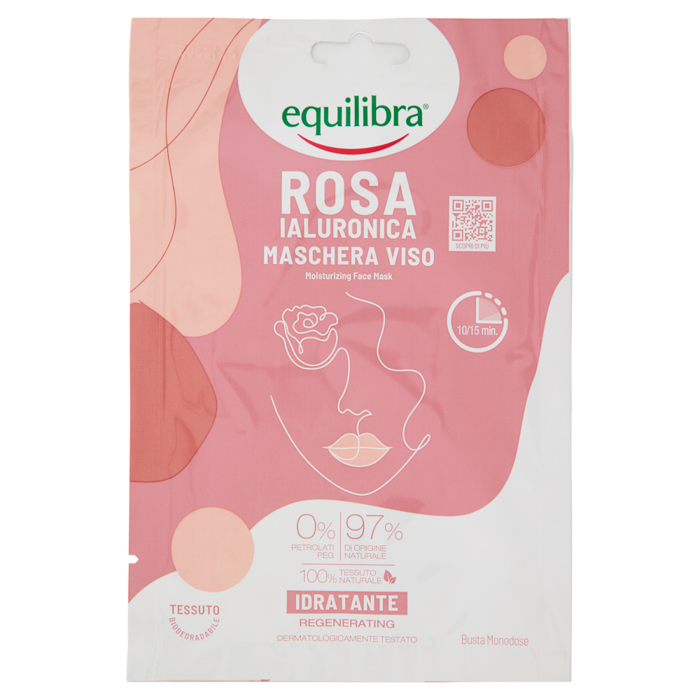 equilibra Rosa Ialuronica Maschera Viso Idratante 