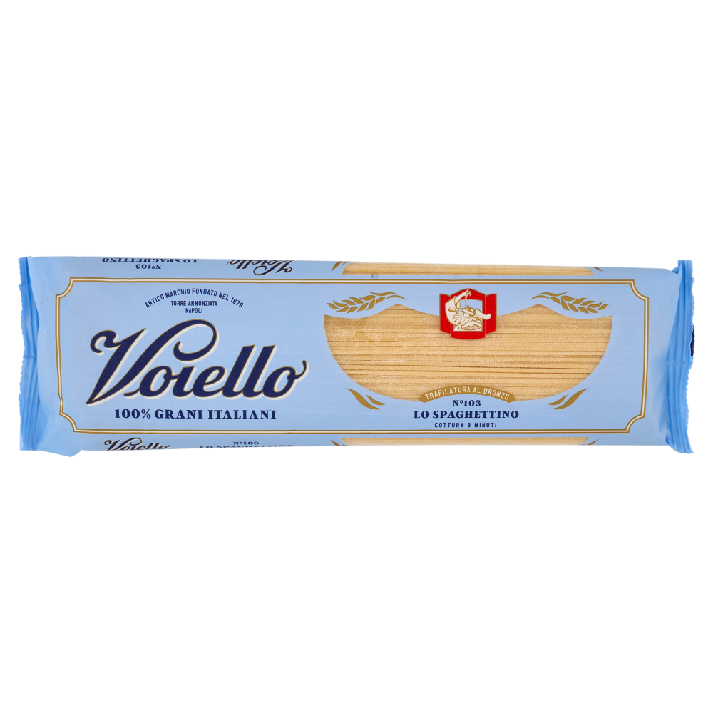 Voiello Pasta Lo Spaghettino N°103 Grano 100% Italiano Trafilata Bronzo 500g
