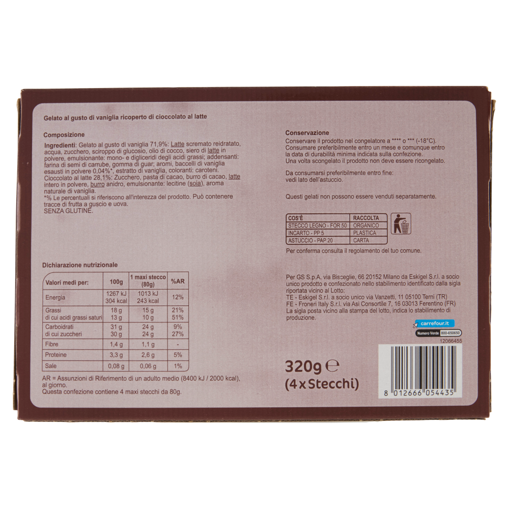 Carrefour Extra Maxi Stecco Classico 4 x 80 g