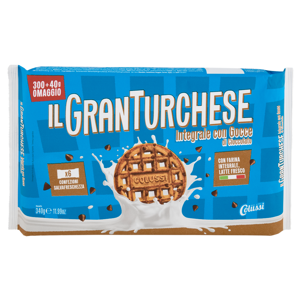 Colussi il GranTurchese Integrale con Gocce di Cioccolato 340 g