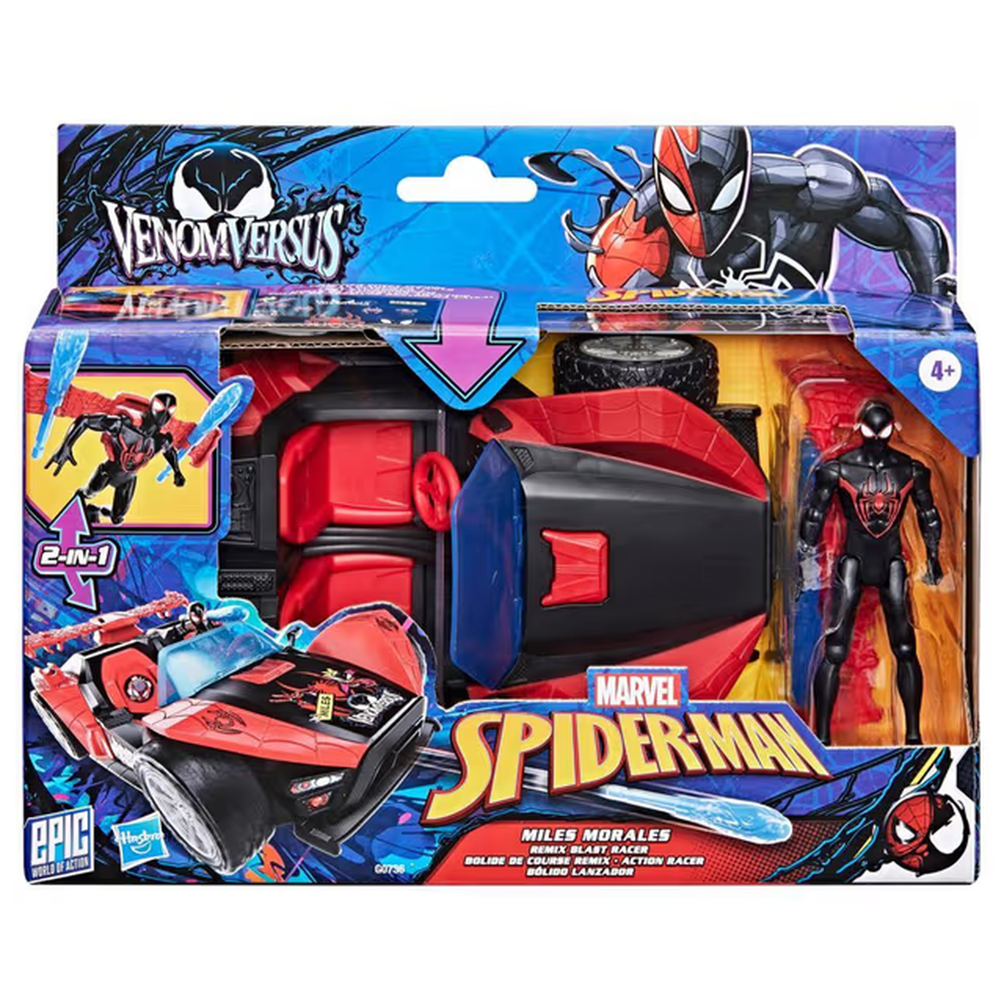 Marvel Spider-Man VenomVersus Epic World of Action Miles Morales Remix Blast Racer