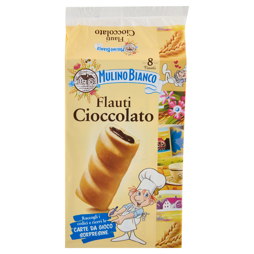 Mulino Bianco Flauti Cioccolato Merenda senza Additivi Conservanti 8 pezzi 280g