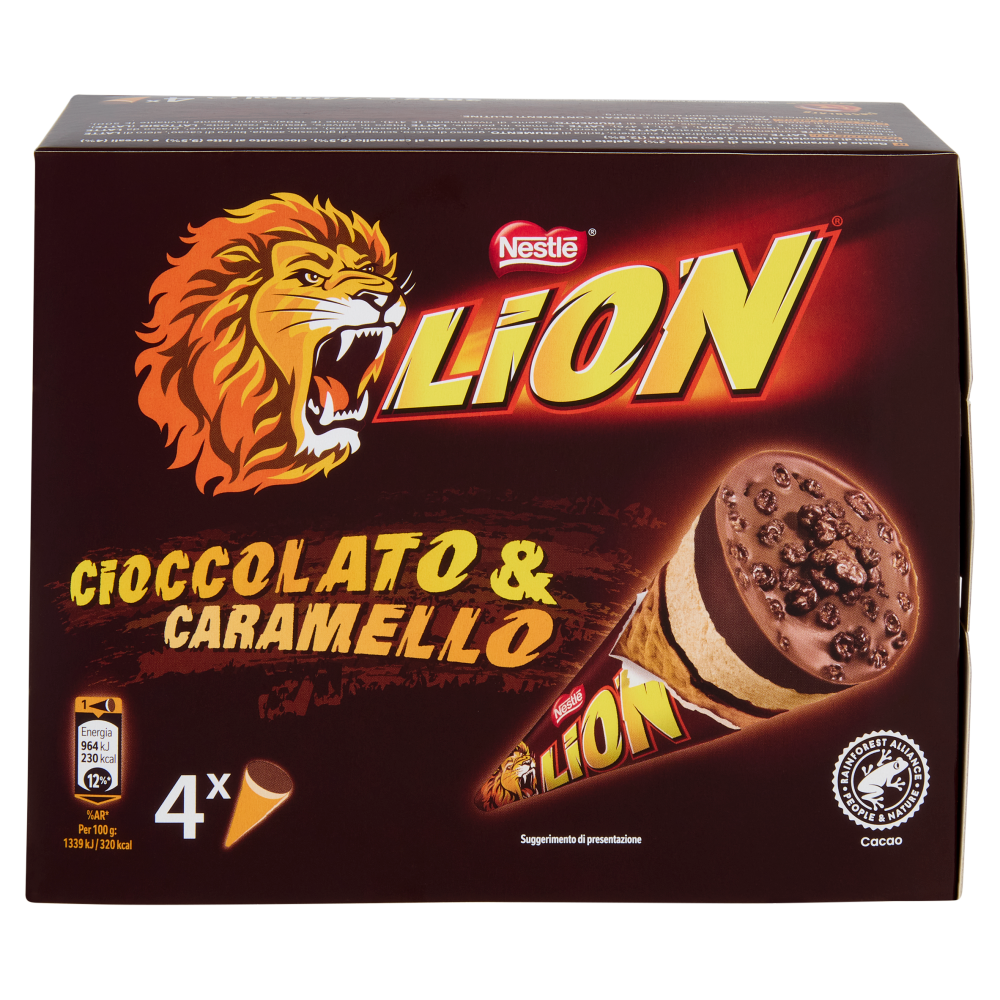LION Cono Cioccolato & Caramello 4x72g