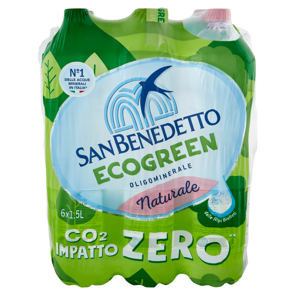 San Benedetto Acqua Naturale Primavera delle Alpi Ecogreen 6 x 1,5 L