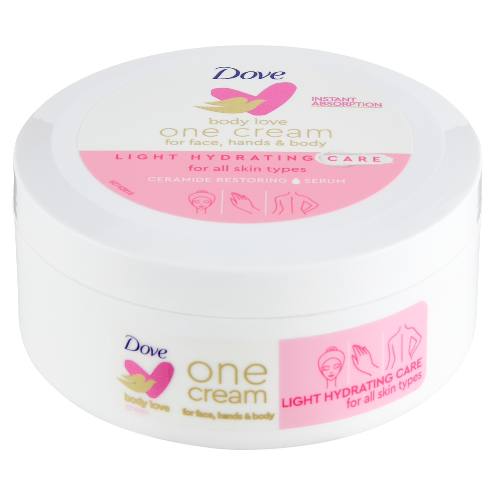 Dove body love one cream for face, hands & body Light Hidrating Care for all skin types 250 ml