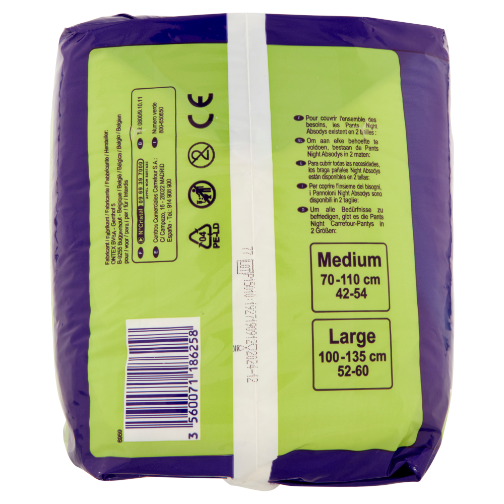 Carrefour Pants Night Absodys Medium 42-54 70-110cm 8 pz