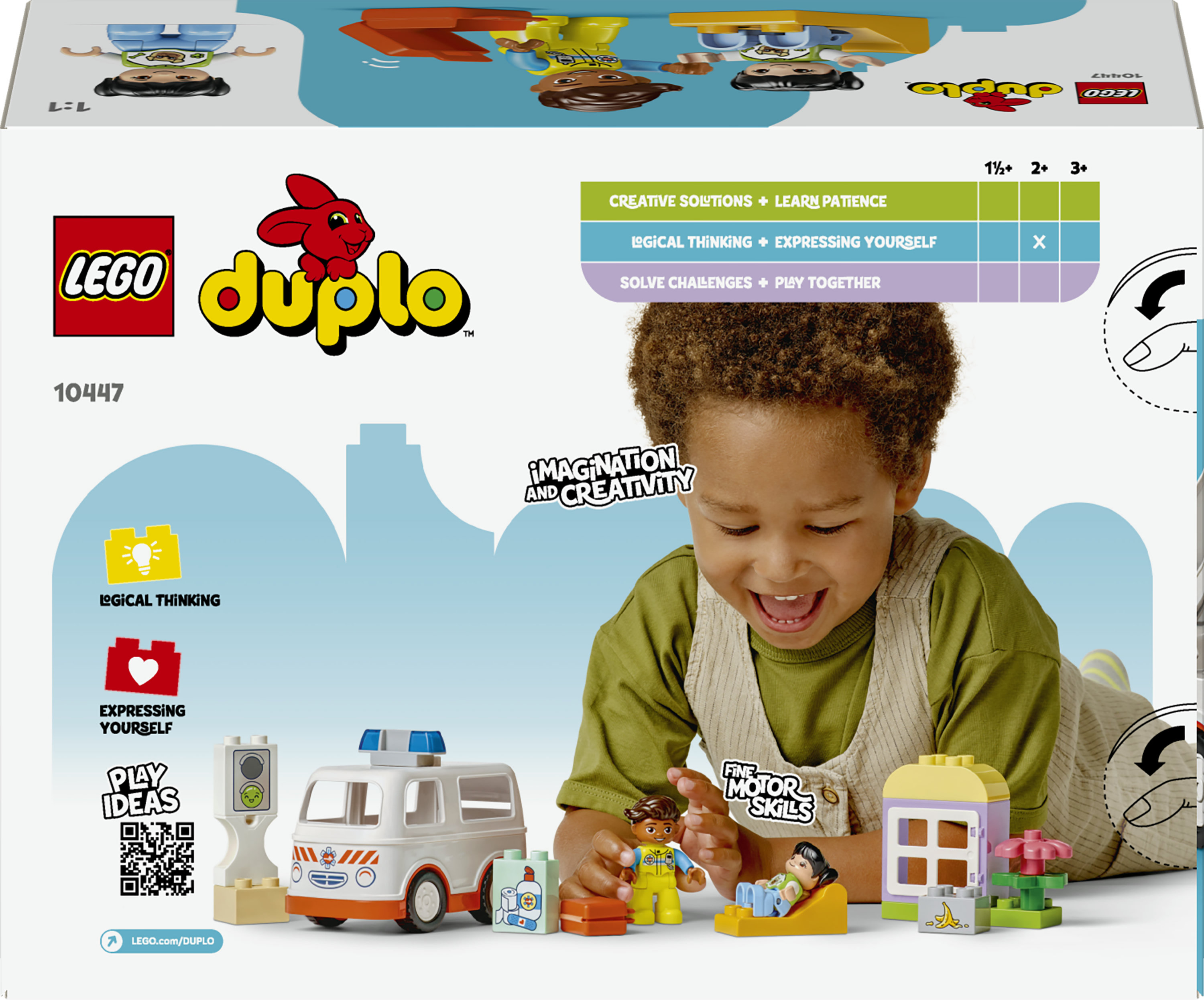 LEGO DUPLO 10447 Ambulanza e Autista, Giocattolo Educativo per Bambini 2+, Giochi Didattici di Sviluppo Abilit&agrave; Socio-Emotive