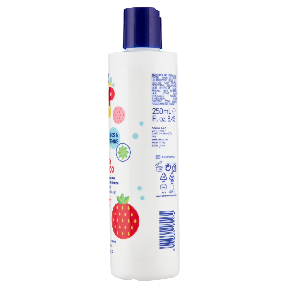 Chicco Pop Comby Shampoo & Balsamo Capelli Facili da Pettinare Strawberry Candy 250 mL