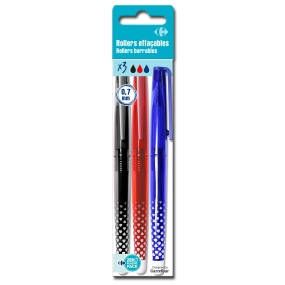 Carrefour Confezione 3 penne cancellabili blu, nera, rossa