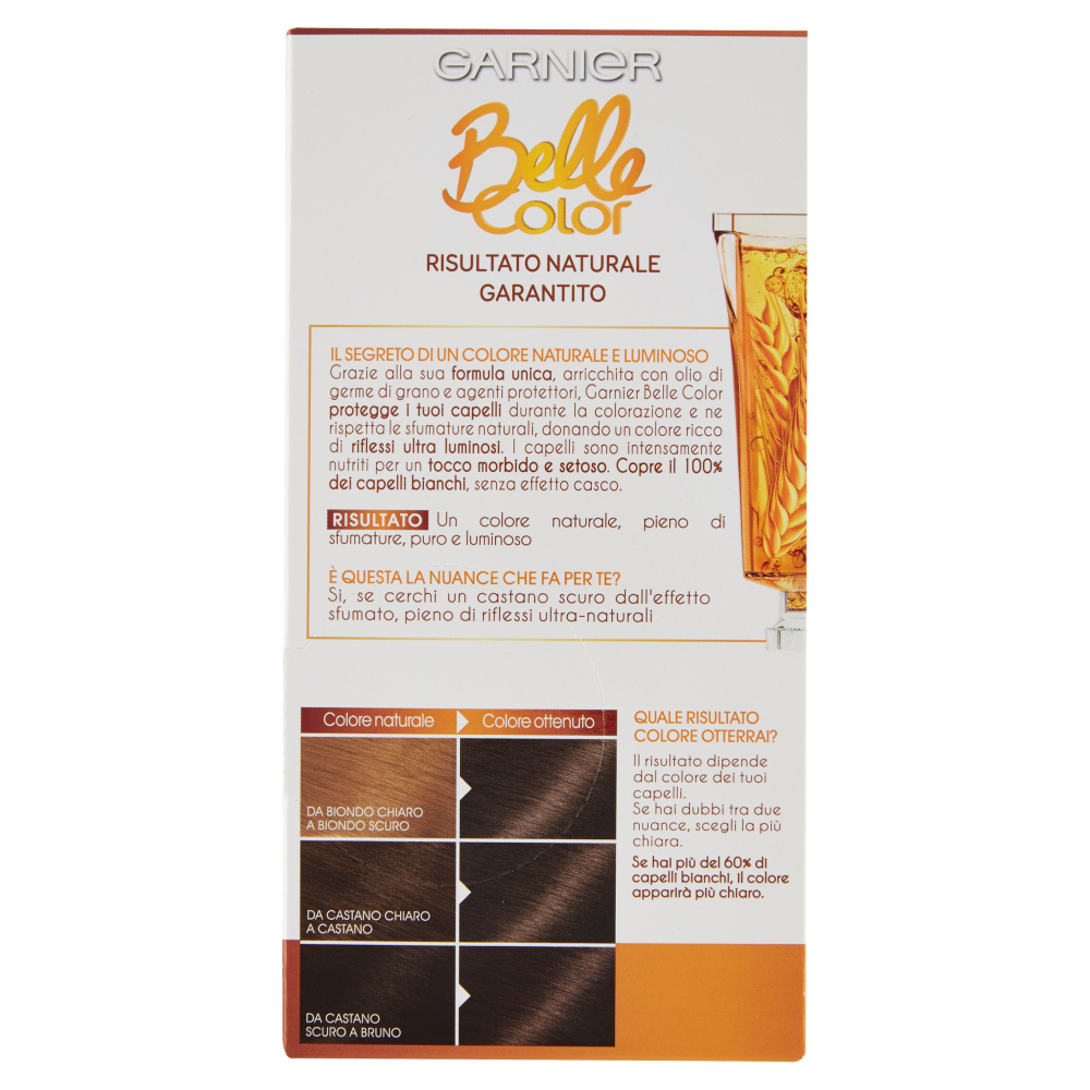 Garnier Belle Color Colore Luminoso, Tinta per Capelli Bianchi 24 Castano Scuro Naturale