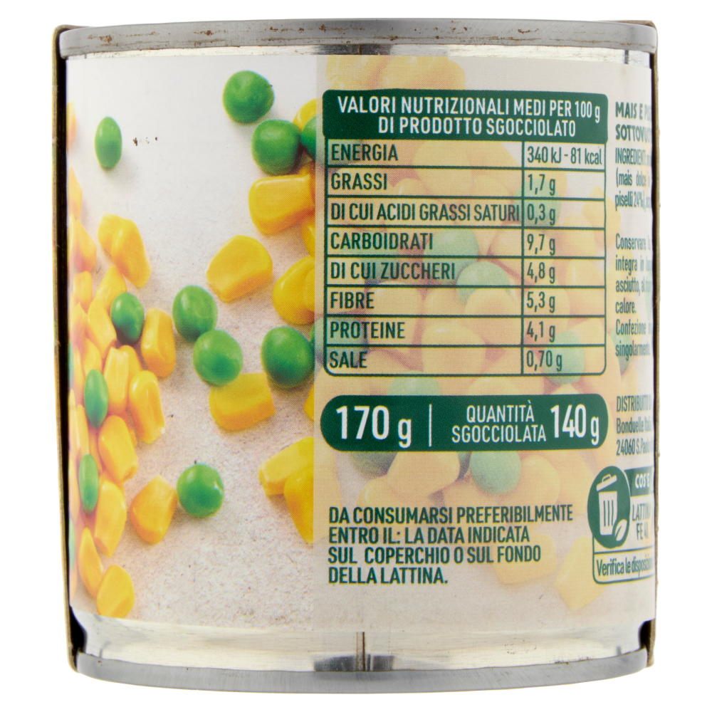Bonduelle Mais Mix Mais e Piselli 3 x 170 g