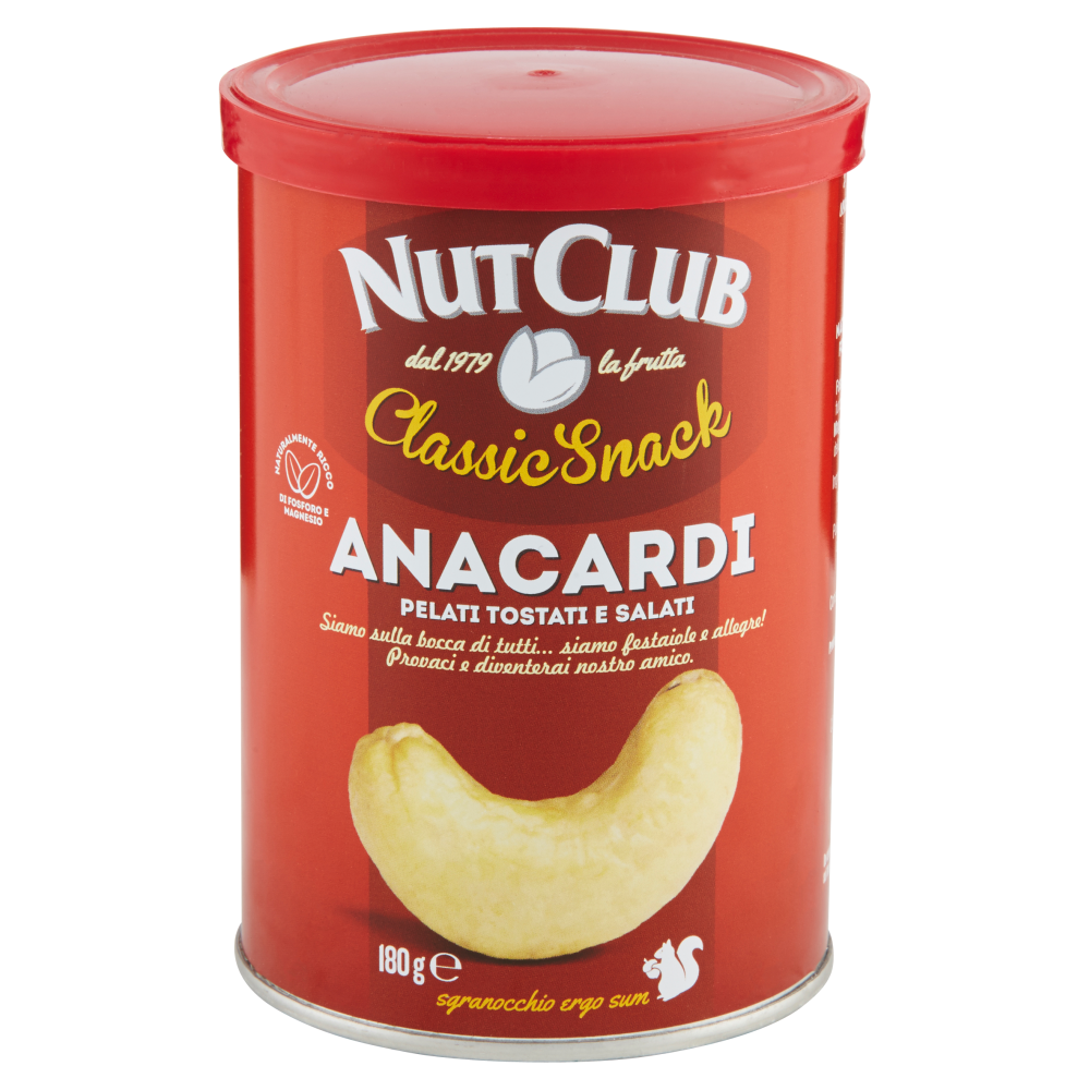 NutClub Classic Snack Anacardi Pelati Tostati e Salati 180 g