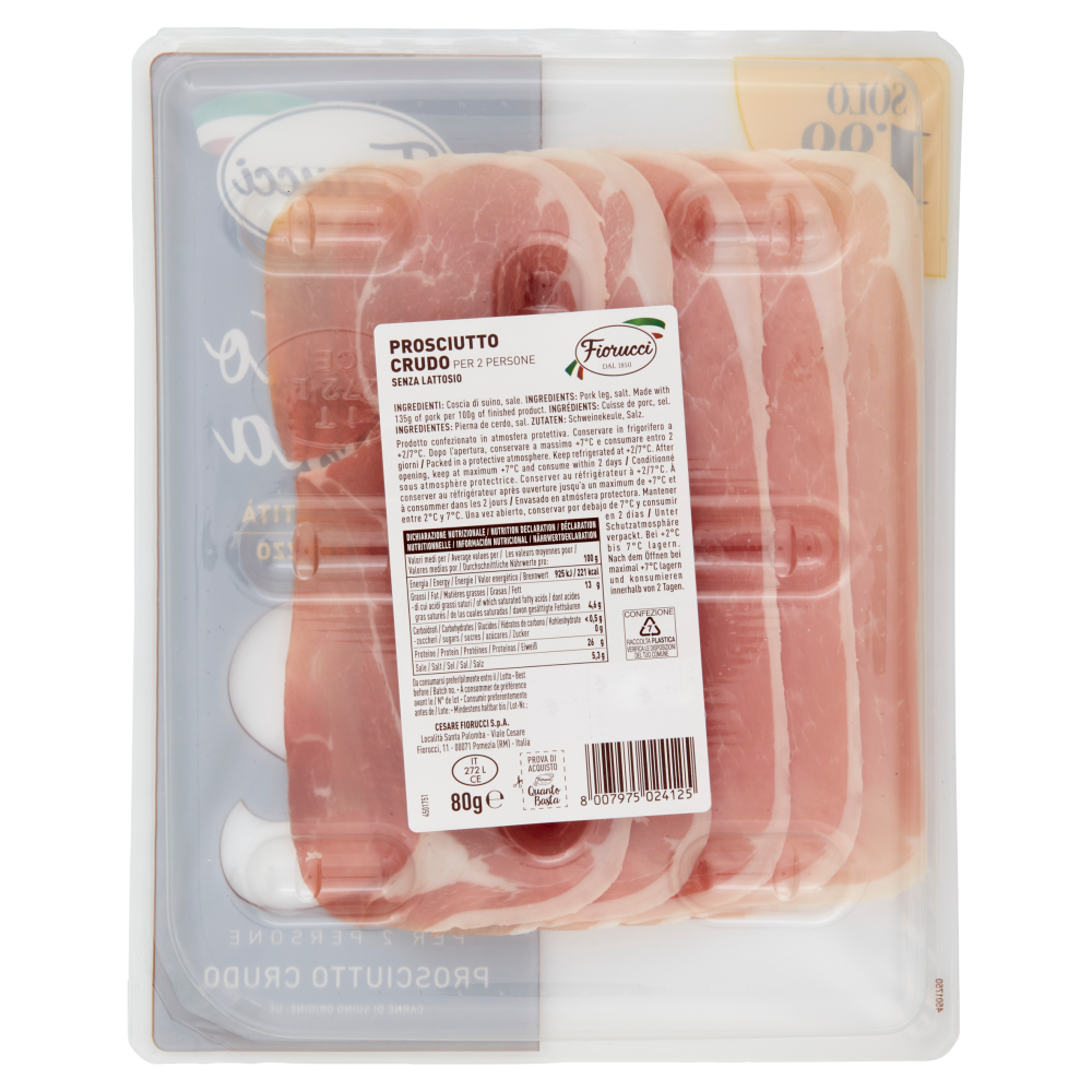 Fiorucci Quanto Basta per 2 Persone Prosciutto Crudo 80 g