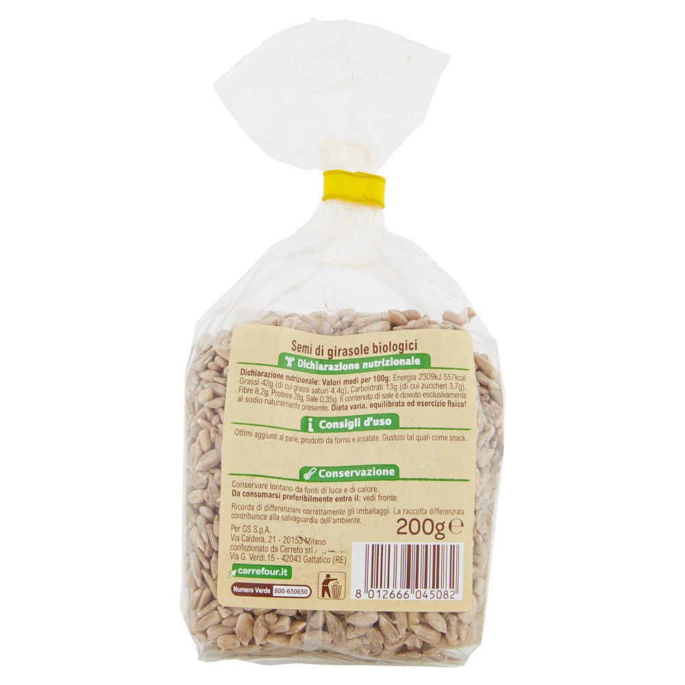 Carrefour Bio Semi di Girasole Biologici 200 g