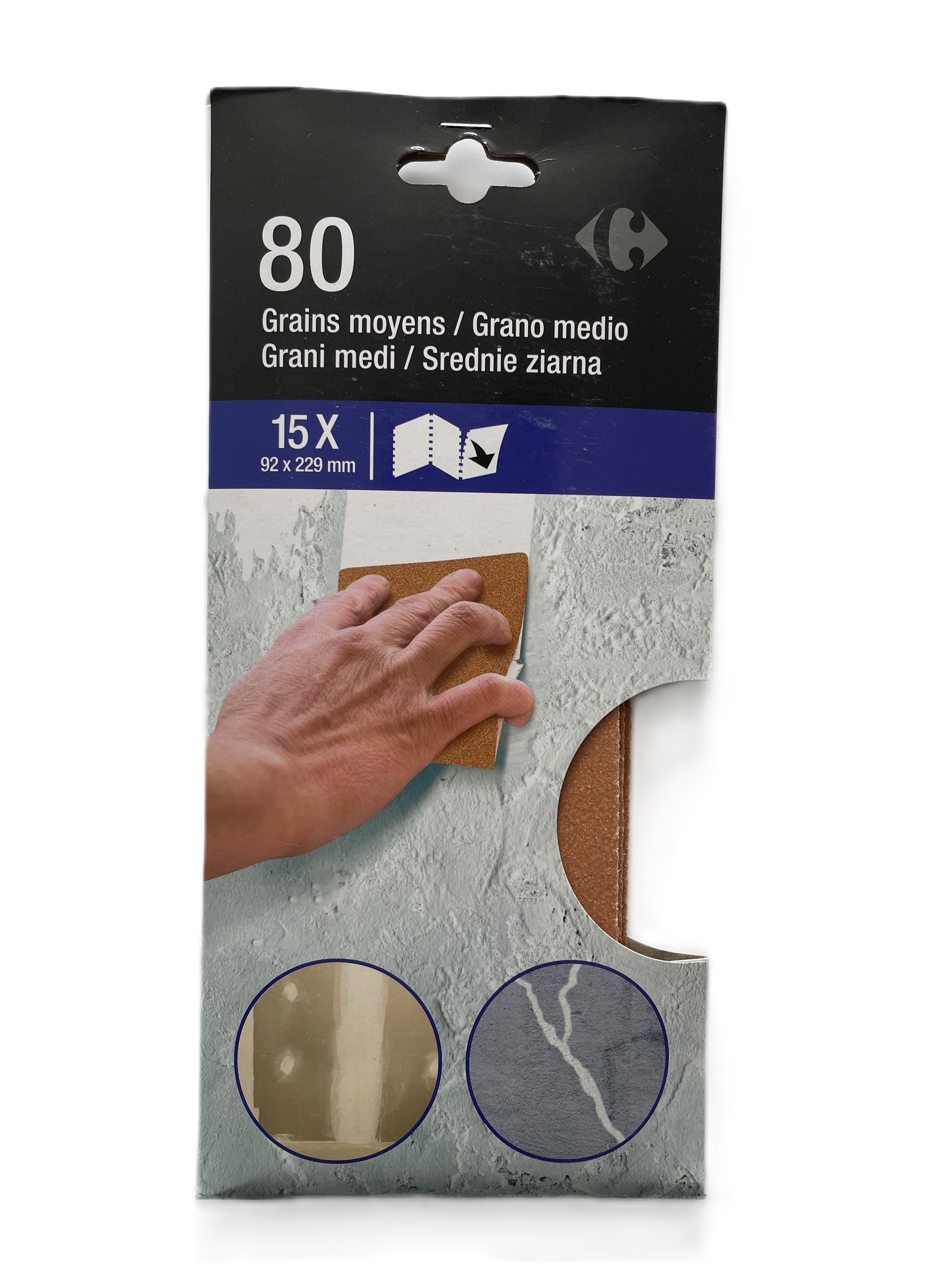  5 fogli abrasivi medi 92X230MM