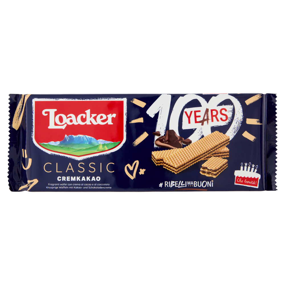 Loacker Classic Cremkakao Wafer con crema al Cioccolato e Cacao Nobile dell'Ecuador Wafers 175g