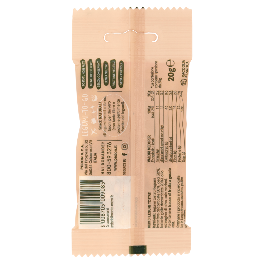 pedon I Legumi Fatti a Snack Fave, Ceci & Lenticchie 20 g