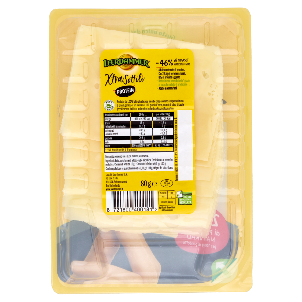 Leerdammer XtraSottili Protein Fette 8 x 10 g