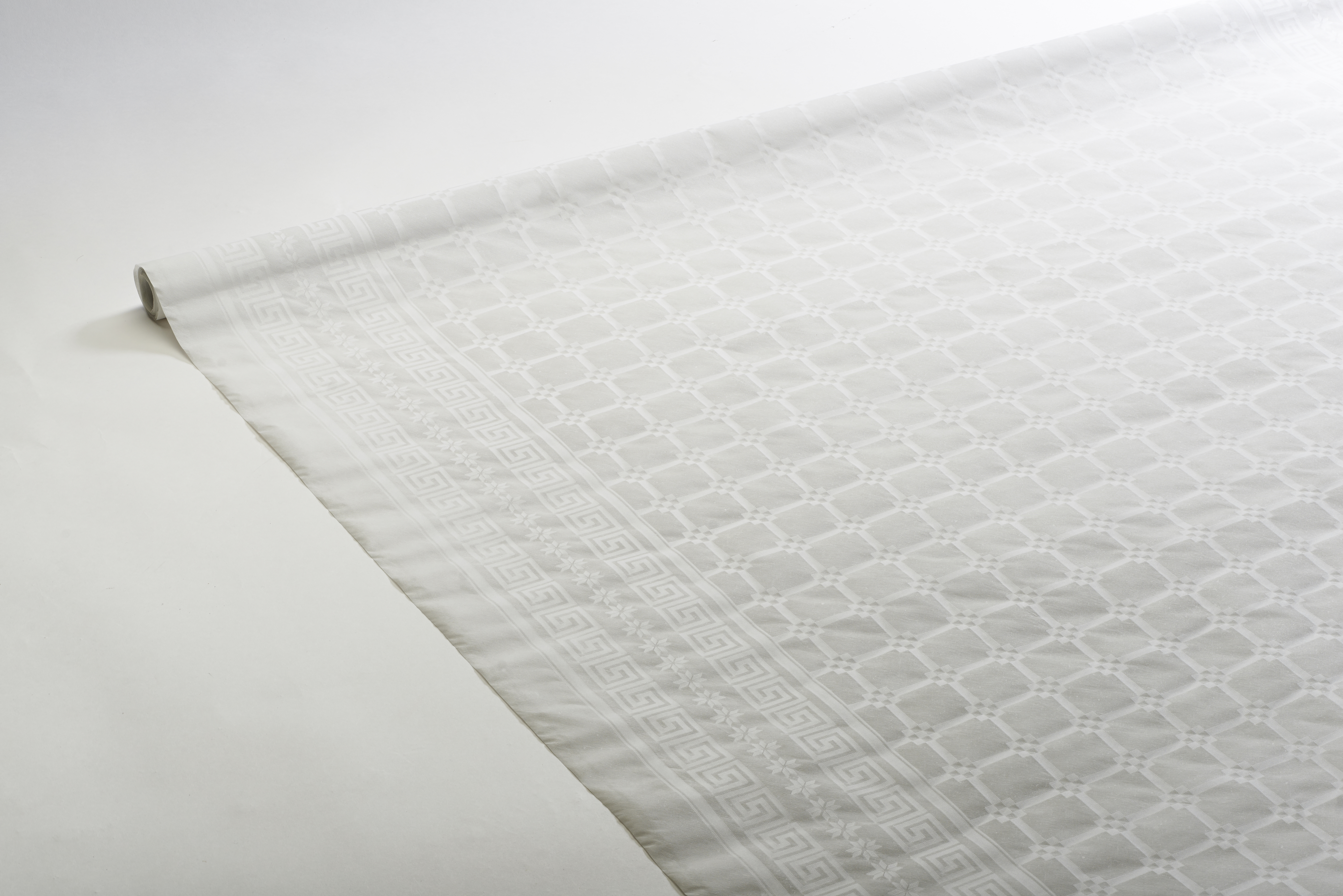 Tovaglia rotolo in carta damascata 1,18x7 mt 100% Nature Bianco