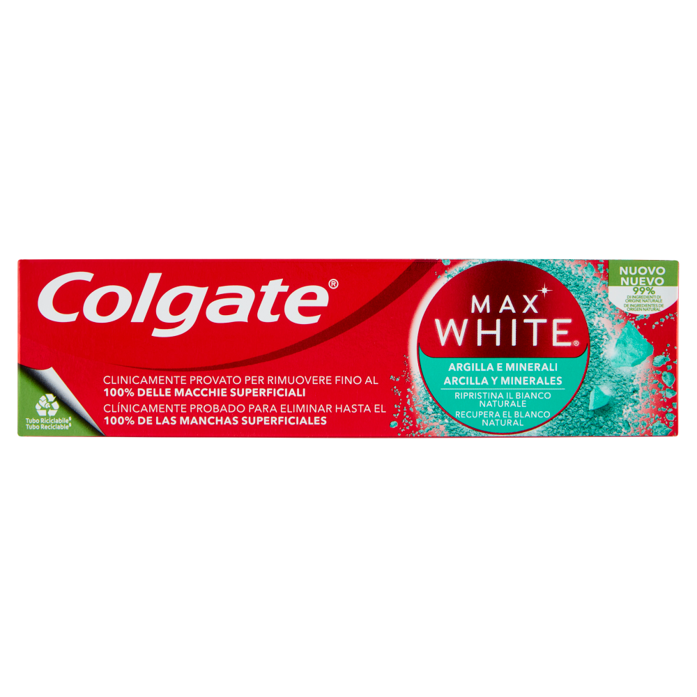 Colgate dentifricio sbiancante Max White Argilla e Minerali 75ml