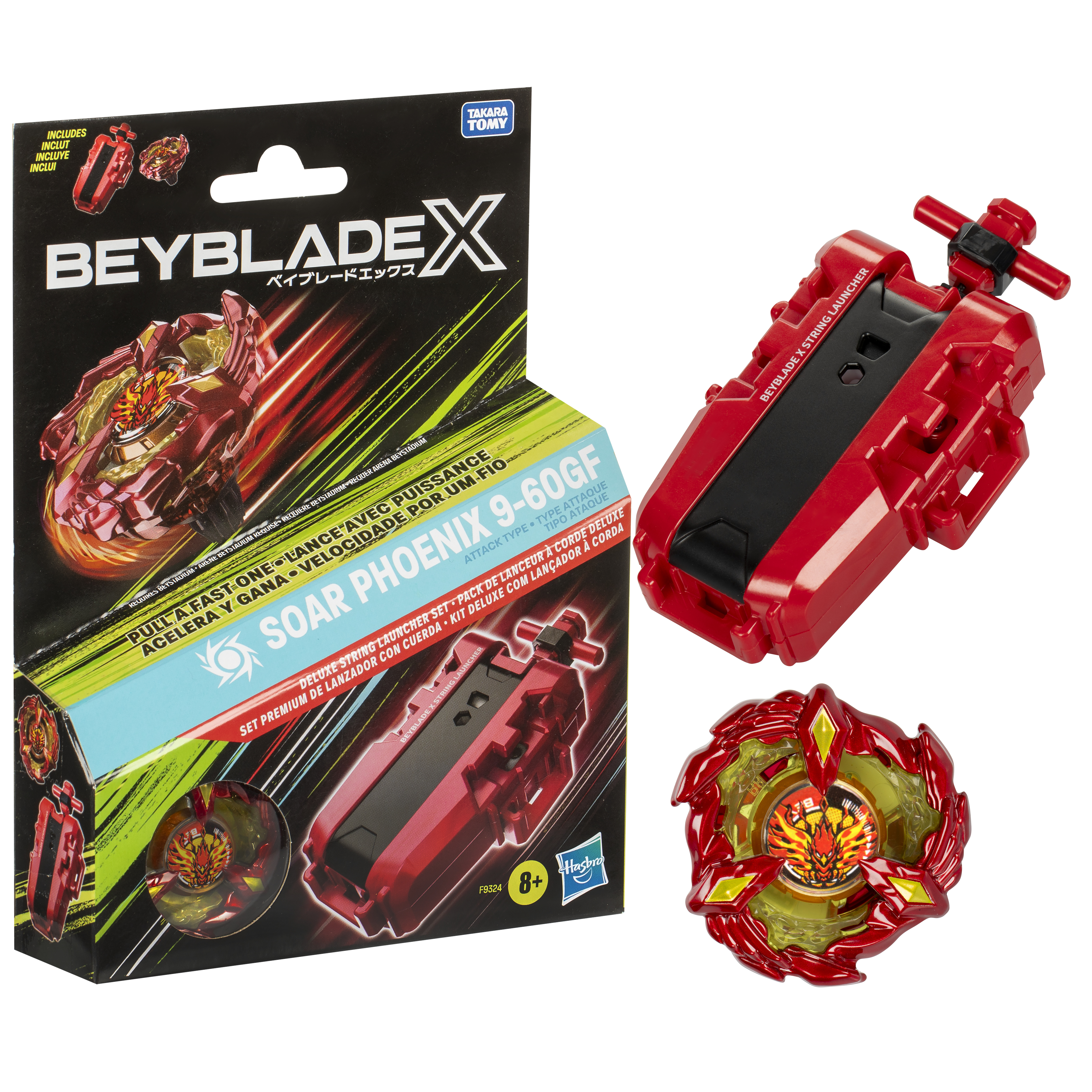 Beyblade X, Deluxe Launcher and Top, set di lanciatore a corda deluxe