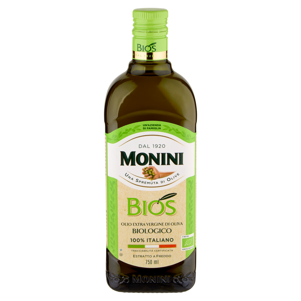 Monini Bios Olio Extra Vergine di Oliva Biologico 100% Italiano 750 ml 