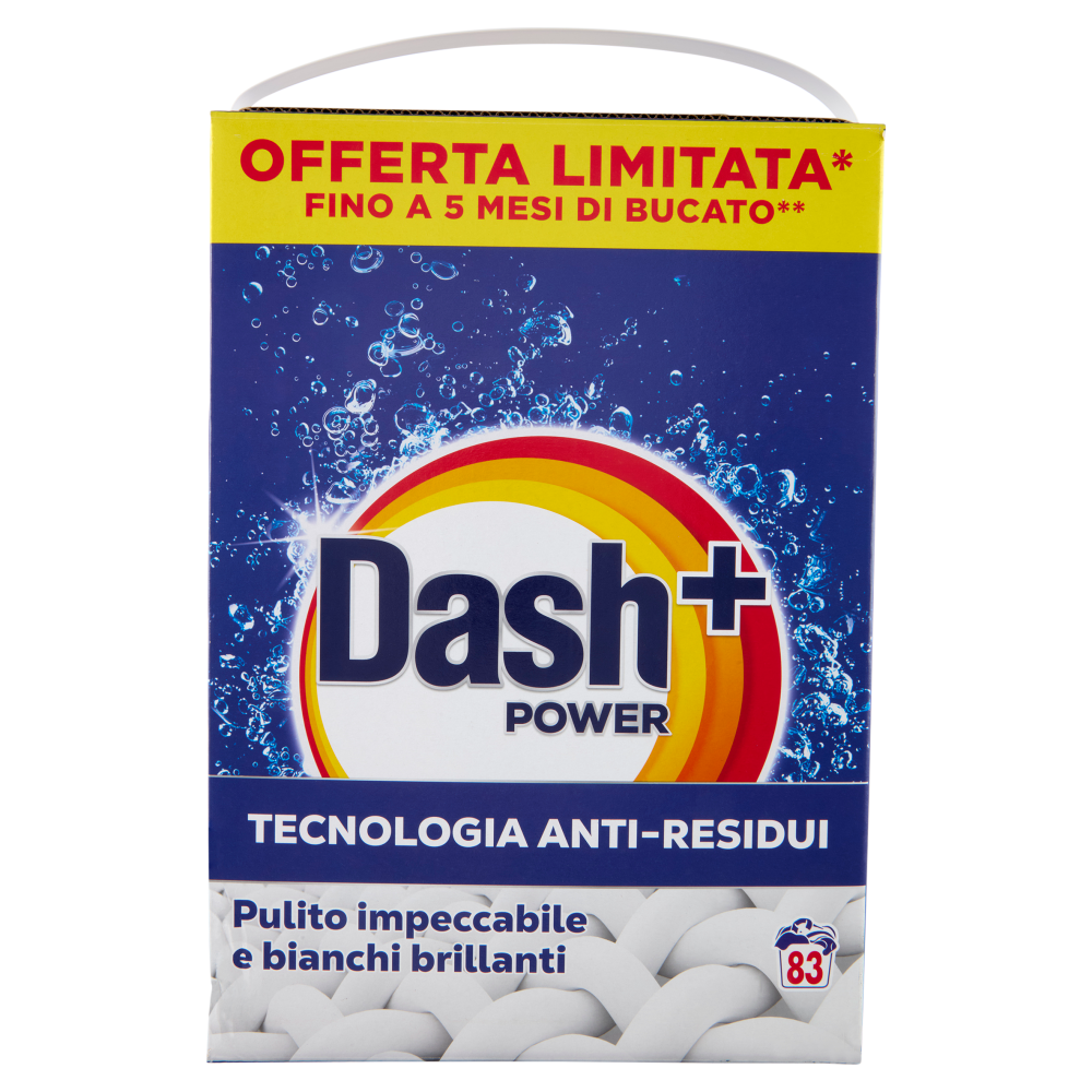 Dash Power Detersivo Lavatrice in Polvere, Tecnologia Anti-Residui, 83 Lavaggi 4150 g