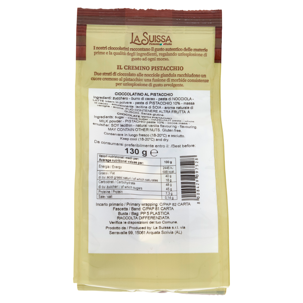 La Suissa Cremino al Pistacchio 130 g
