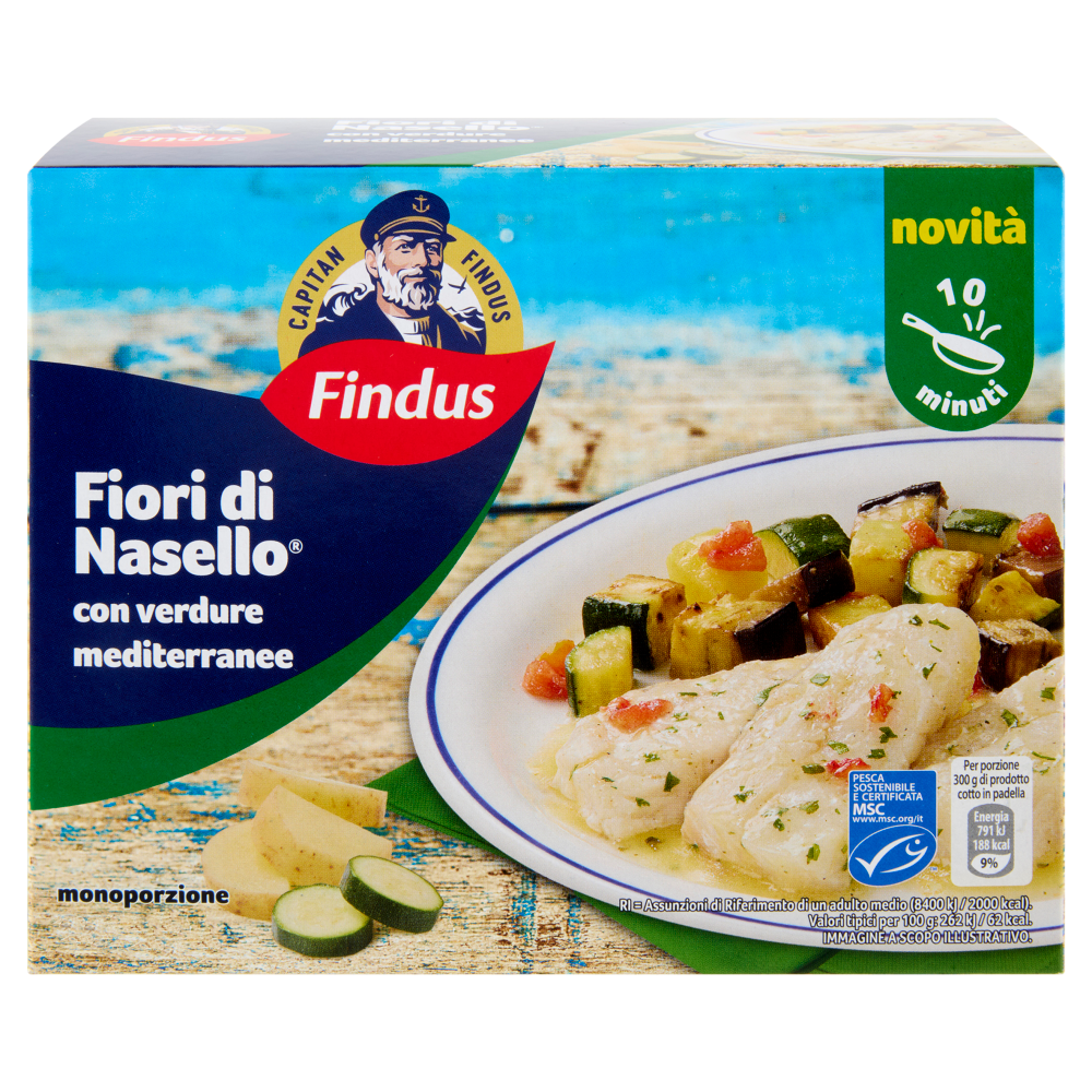 Capitan Findus Fiori Di Nasello con verdure mediterranee 300 g