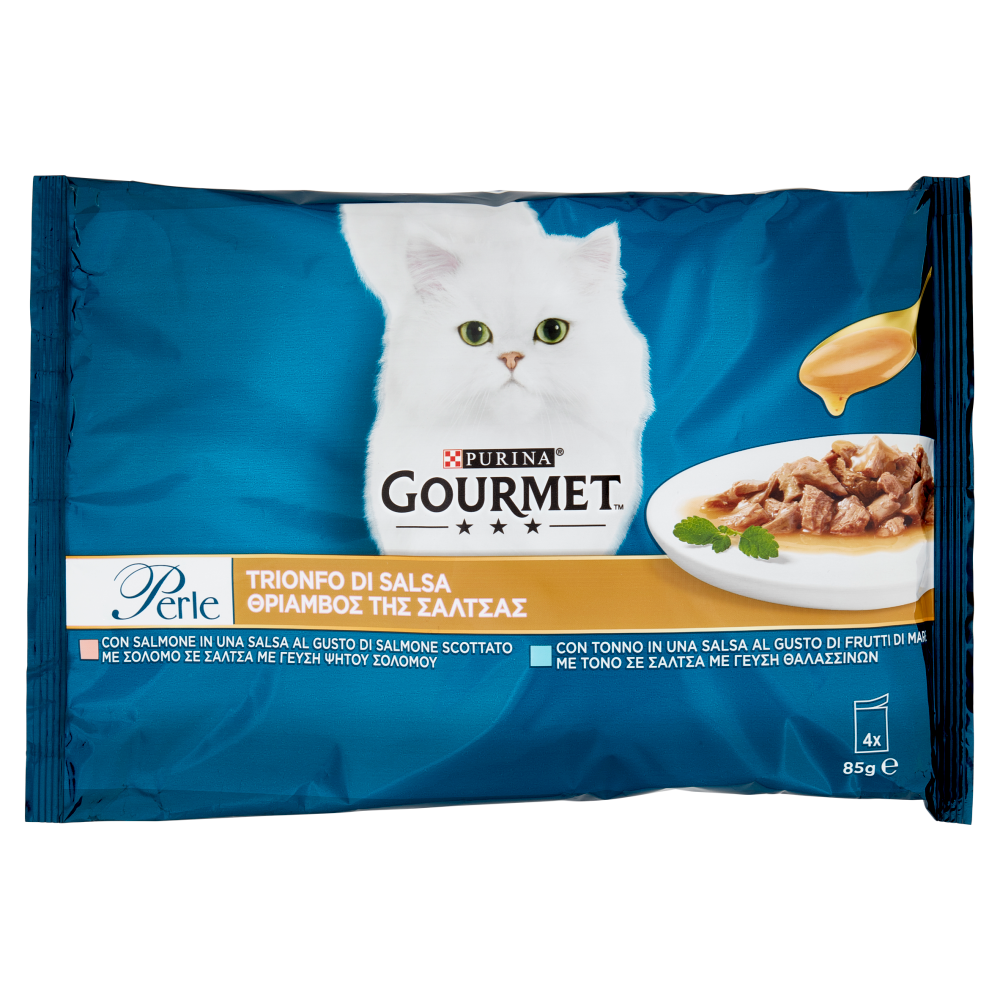 PURINA GOURMET Perle Trionfo di Salsa Salmone / Tonno 4 x 85 g