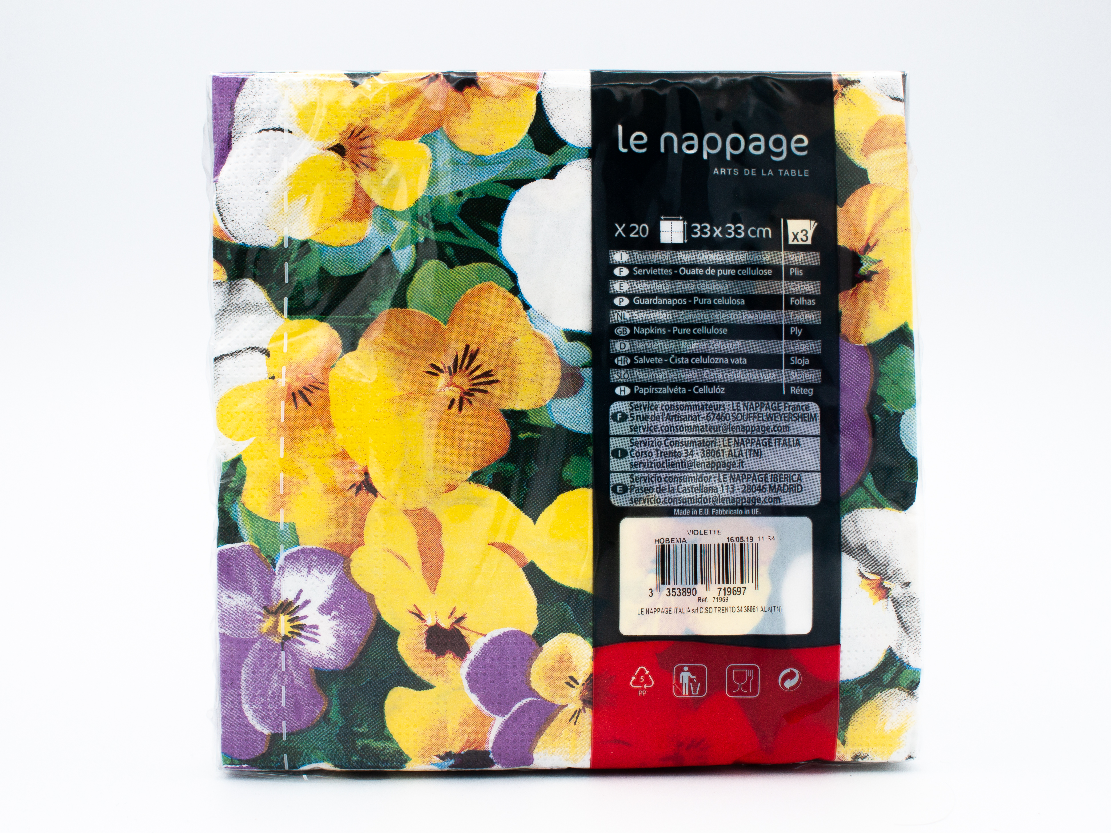 20 tovaglioli 33x33 3 veli Violette