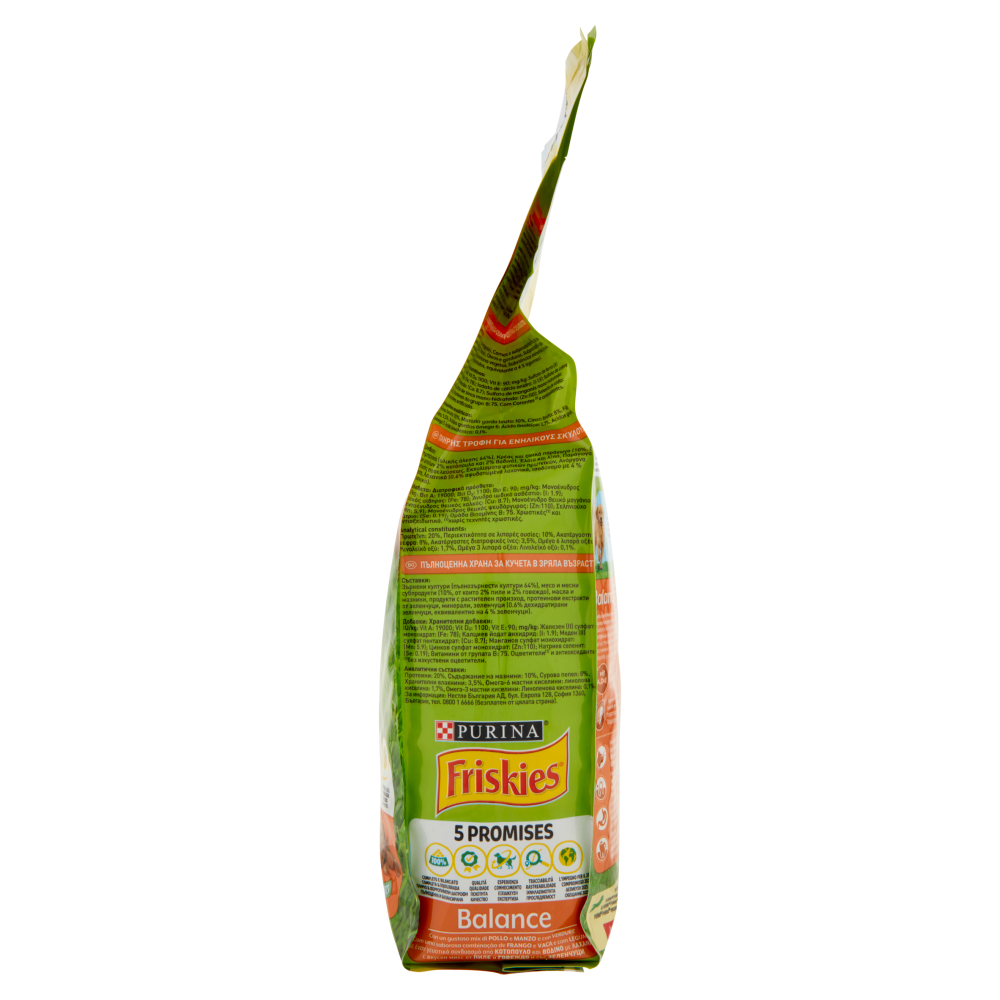 PURINA FRISKIES Cane Balance con un gustoso mix di Pollo e Manzo e con verdure 1,5 kg